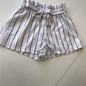 Striped White and black girls shorts